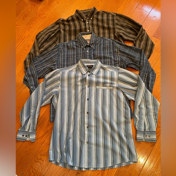 3 men’s long sleeve button down shirts - Picture 1 of 4